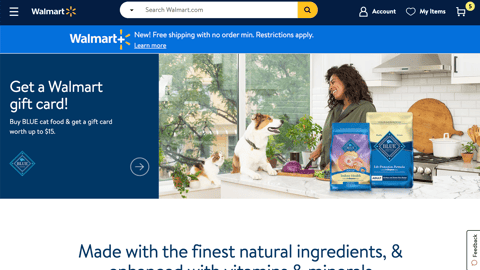 Walmart Blue Buffalo 'Get a Walmart Gift Card' Carousel Ad